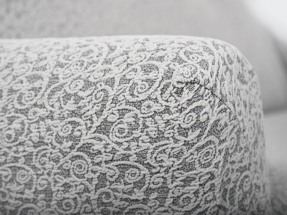 Комплект чехлов на трехместный диван и кресла Venera "Жаккард", цвет светло-серый, 3 предмета фото 7