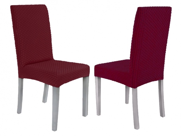 Чехол на стул без оборки Venera, цвет бордовый, 1 предмет фото 9