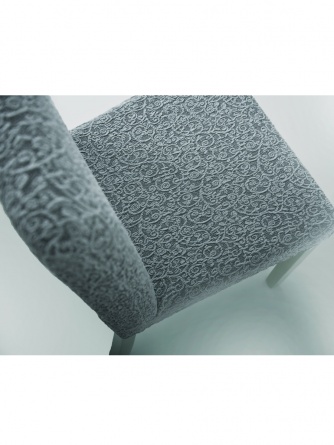 Чехлы на стулья без оборки Venera "Жаккард", цвет серый, комплект 4 штуки фото 4