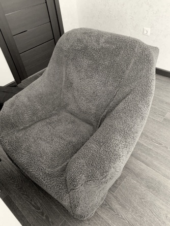 Комплект чехлов на трехместный диван и кресла плюшевый Venera, цвет темно-серый фото 7
