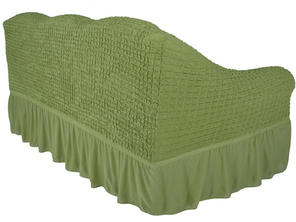 Чехол на трехместный диван с оборкой CONCORDIA, цвет оливковый фото 3