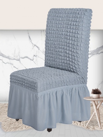 Чехол на стул с оборкой Venera, цвет серый, 1 предмет фото 5