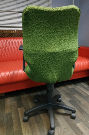 Чехол на стул без оборки Venera "Жаккард", цвет зеленый, 1 предмет фото 9