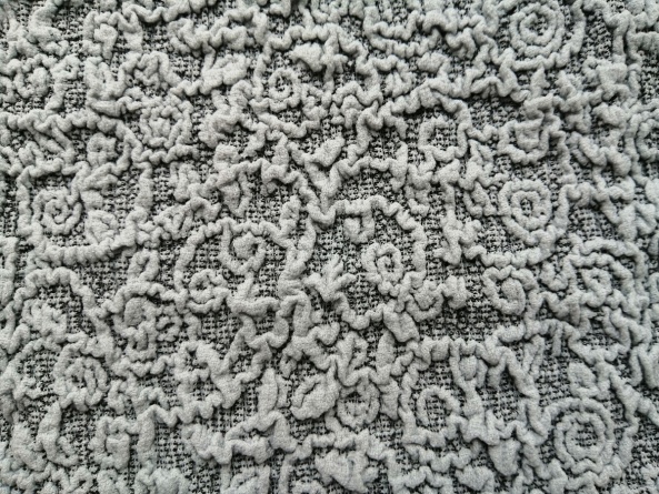 Комплект чехлов на угловой диван и кресло с оборкой Venera "Жаккард", цвет серый фото 2
