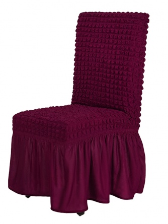 Чехлы на стулья с оборкой Venera, цвет бордовый, комплект 6 штук фото 8
