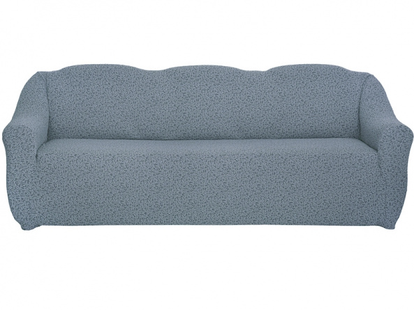 Чехол на трёхместный диван без оборки Venera "Жаккард", цвет серый фото 5