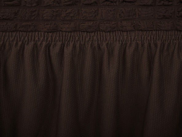 Чехлы на стулья с оборкой Venera, цвет темно-коричневый, комплект 6 штук фото 6