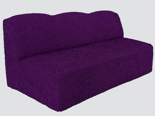 Чехол на трехместный диван без подлокотников и оборки Venera, цвет фиолетовый фото 2