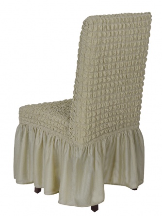 Чехол на стул с оборкой Venera, цвет светло-бежевый, 1 предмет фото 2