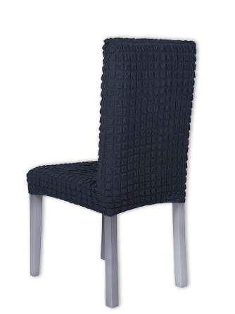 Чехол на стул без оборки Venera, цвет темно-серый, 1 предмет фото 4