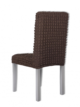 Чехол на стул без оборки Venera, цвет темно-коричневый, 1 предмет фото 2