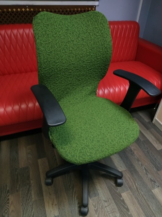 Чехол на стул без оборки Venera "Жаккард", цвет зеленый, 1 предмет фото 6