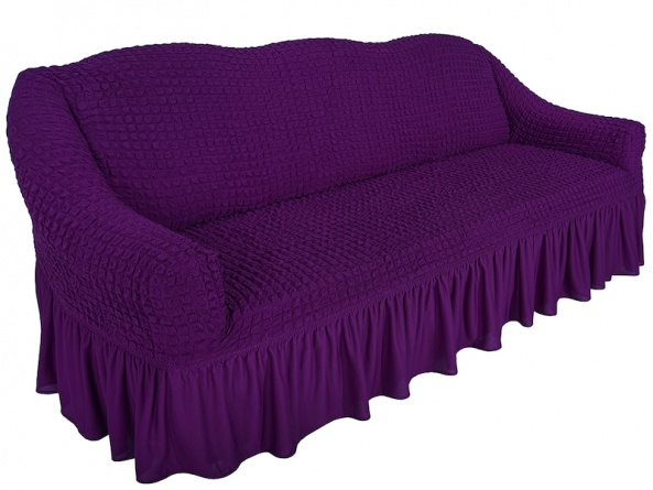 Чехол на трехместный диван с оборкой CONCORDIA, цвет фиолетовый фото 2
