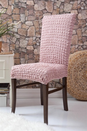 Чехлы на стулья без оборки Venera, цвет розовый, комплект 6 штук фото 1