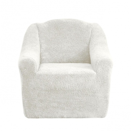 Комплект чехлов на трехместный диван и два кресла плюшевый Venera, цвет молочный фото 4