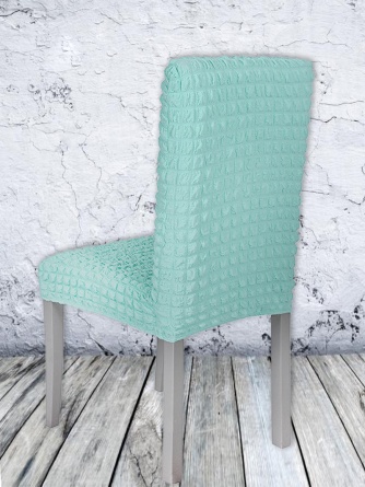 Чехлы на стулья без оборки Venera, цвет бирюзовый, комплект 6 штук фото 3