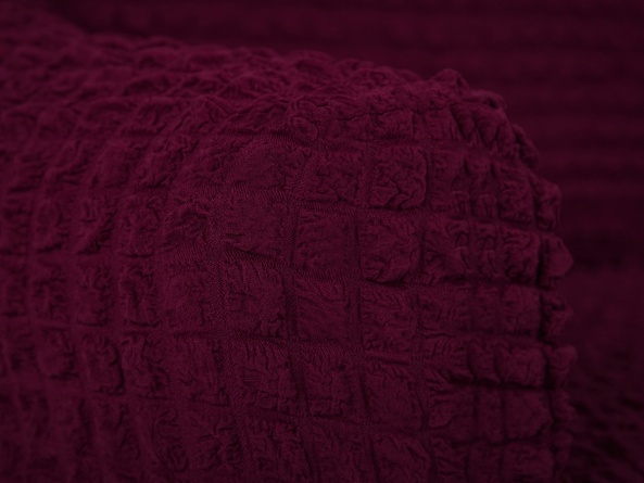 Чехол на угловой диван с оттоманкой CONCORDIA, выступ справа, цвет бордовый фото 3
