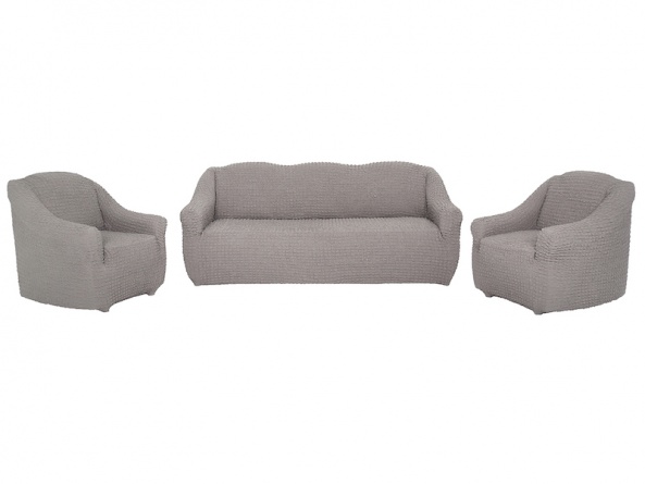 Комплект чехлов на диван и кресла без оборки CONCORDIA, цвет какао, 3 предмета фото 12