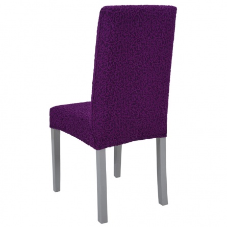 Чехол на стул без оборки Venera "Жаккард", цвет фиолетовый, 1 предмет фото 2