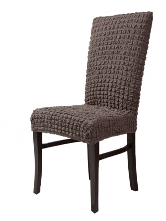 Чехол на стул без оборки Venera, цвет коричневый, 1 предмет фото 1