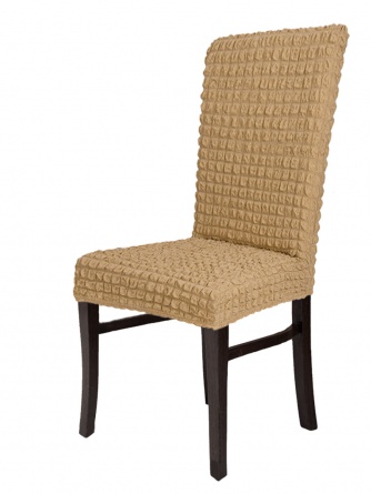 Чехол на стул без оборки Venera, цвет светло-коричневый, 1 предмет фото 1