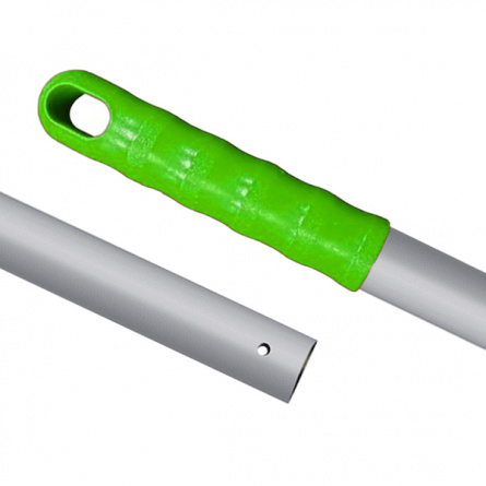 Ручка для держателя мопов без резьбы, 140 см, d=22 мм, алюминий, зелёный, кольцо фото 3