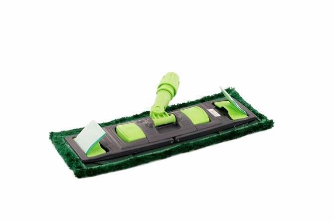 Держатель мопов универсальный (флаундер), 40х11 см, пластик, зеленый фото 1