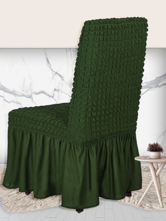 Чехол на стул с оборкой Venera, цвет зеленый, 1 предмет фото 2