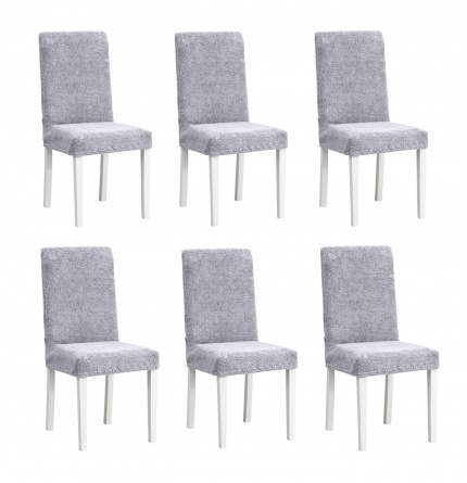 Чехлы на стулья плюшевые Venera, цвет серый, комплект 6 штук фото 1