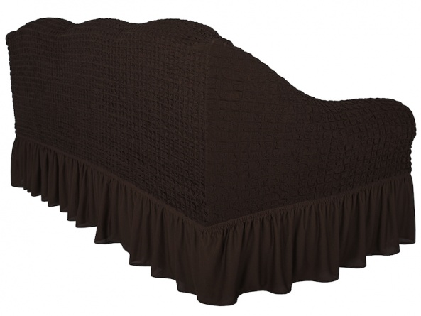 Чехол на трехместный диван с оборкой CONCORDIA, цвет тёмно-коричневый фото 3