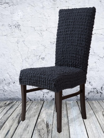 Чехол на стул без оборки Venera, цвет темно-серый, 1 предмет фото 8