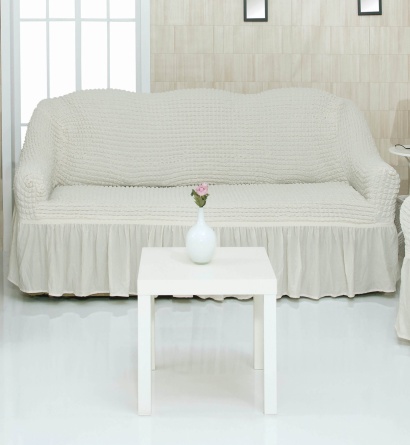 Чехол на трехместный диван с оборкой CONCORDIA, цвет шампань фото 4