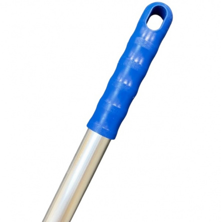 Ручка для держателя мопов без резьбы, 140 см, d=22 мм, алюминий, синий, кольцо фото 2