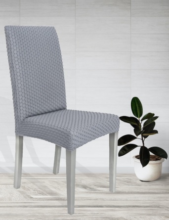 Чехлы на стулья без оборки Venera, цвет серый, комплект 6 штук фото 5