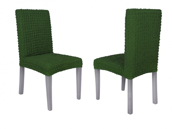 Чехлы на стулья без оборки Venera, цвет зеленый, комплект 6 штук фото 4