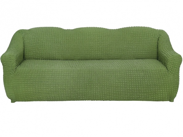 Чехол на трехместный диван без оборки Concordia, цвет оливковый фото 3