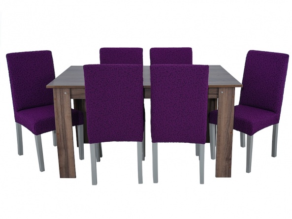 Чехол на стул без оборки Venera "Жаккард", цвет фиолетовый, 2 штуки фото 2