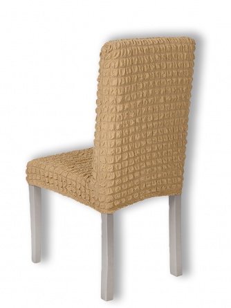 Чехол на стул без оборки Venera, цвет светло-коричневый, 1 предмет фото 3