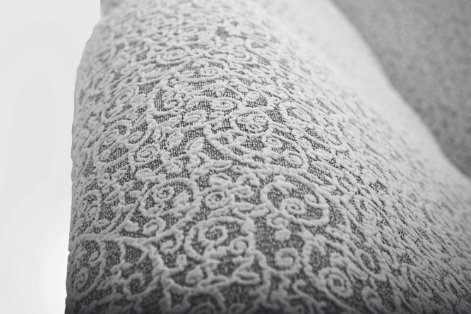 Чехол на трехместный диван без подлокотников Venera, жаккард, цвет светло-серый фото 3