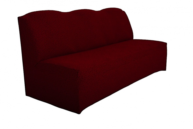 Чехол на трёхместный диван без подлокотников Venera, жаккард, цвет бордовый фото 3