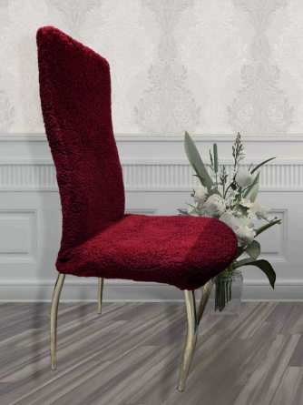 Чехлы на стулья плюшевые Venera, цвет бордовый, комплект 6 штук фото 5