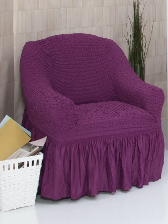 Чехол на кресло с оборкой Venera, цвет фиолетовый фото 2