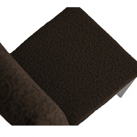 Чехол на стул без оборки Venera "Жаккард", цвет темно-коричневый, 1 предмет фото 3