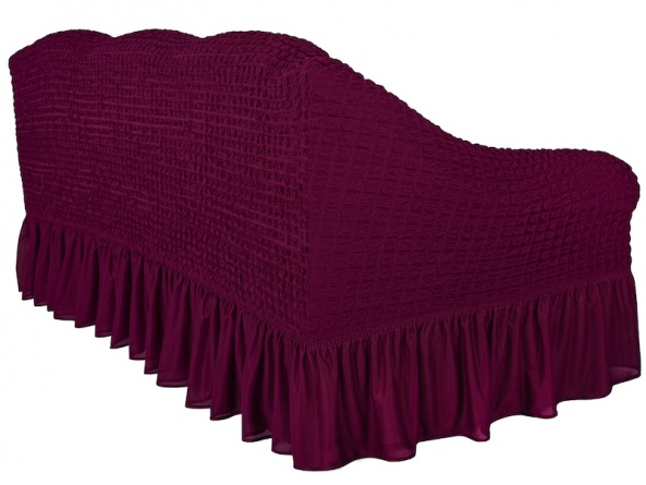 Чехол на трехместный диван с оборкой CONCORDIA, цвет бордовый фото 3