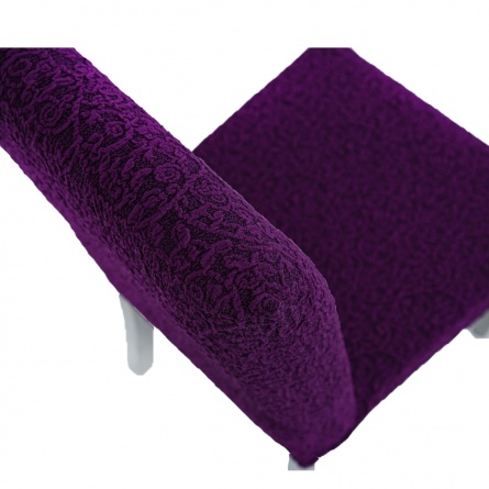 Чехол на стул без оборки Venera "Жаккард", цвет фиолетовый, 1 предмет фото 3