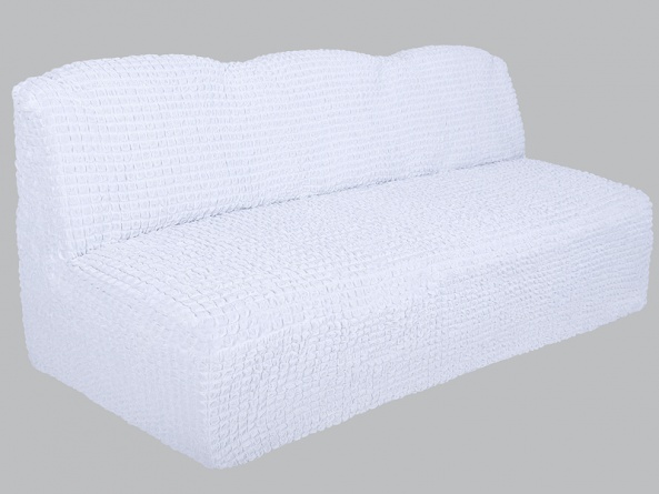 Чехол на трехместный диван без подлокотников и оборки Venera, цвет белый фото 3