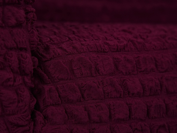Чехол на угловой диван с оттоманкой CONCORDIA, выступ справа, цвет бордовый фото 2