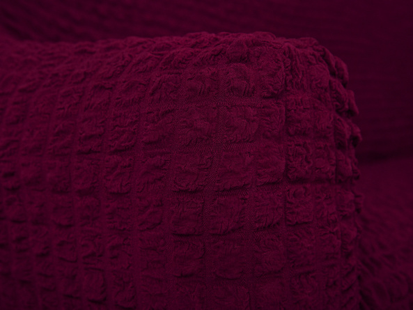 Чехол на угловой диван с оттоманкой CONCORDIA, выступ справа, цвет бордовый фото 9