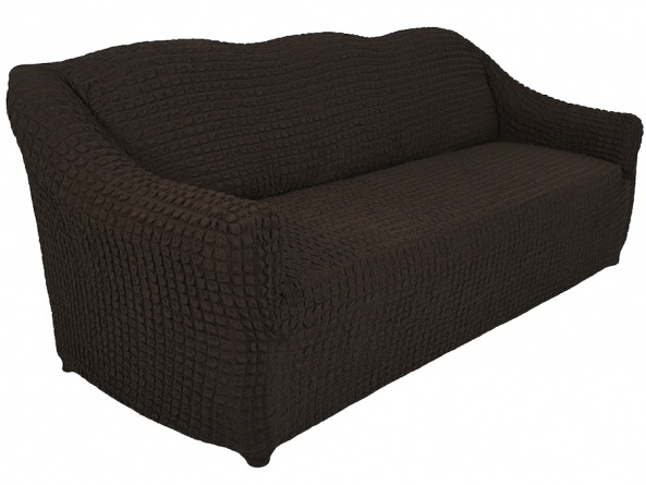 Чехол на трехместный диван без оборки Concordia, цвет тёмно-коричневый фото 4