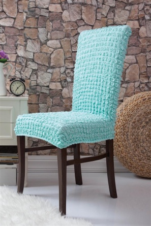 Чехлы на стулья без оборки Venera, цвет бирюзовый, комплект 6 штук фото 9